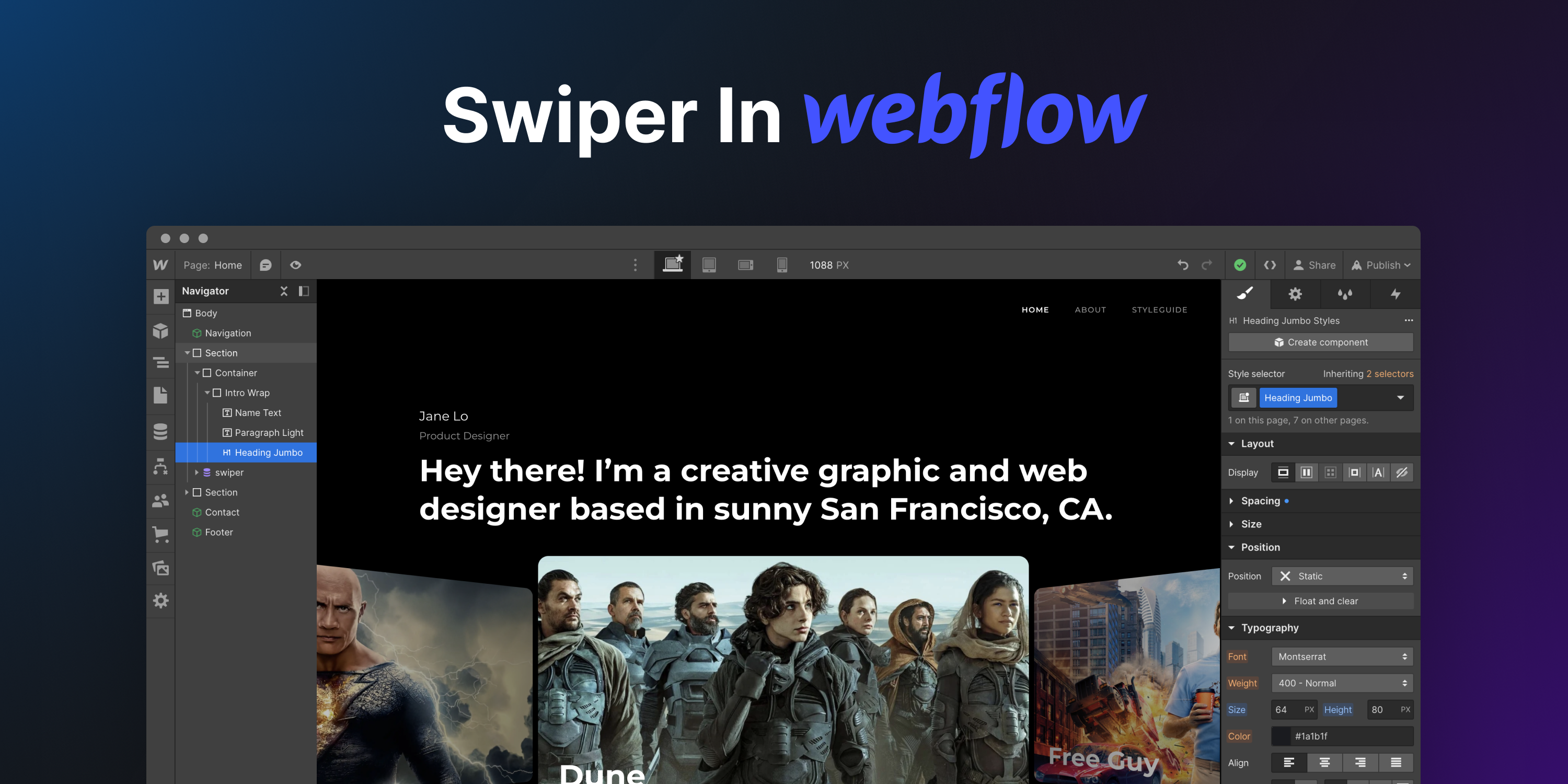 Swiper Slider In Webflow